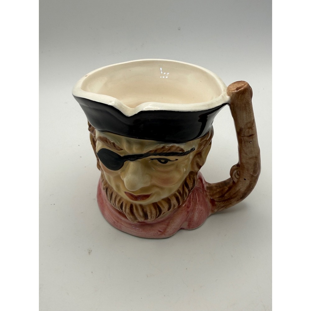 Vintage Pirate Character Toby Jug Ceramic Pitcher Eye Patch Made in Japan